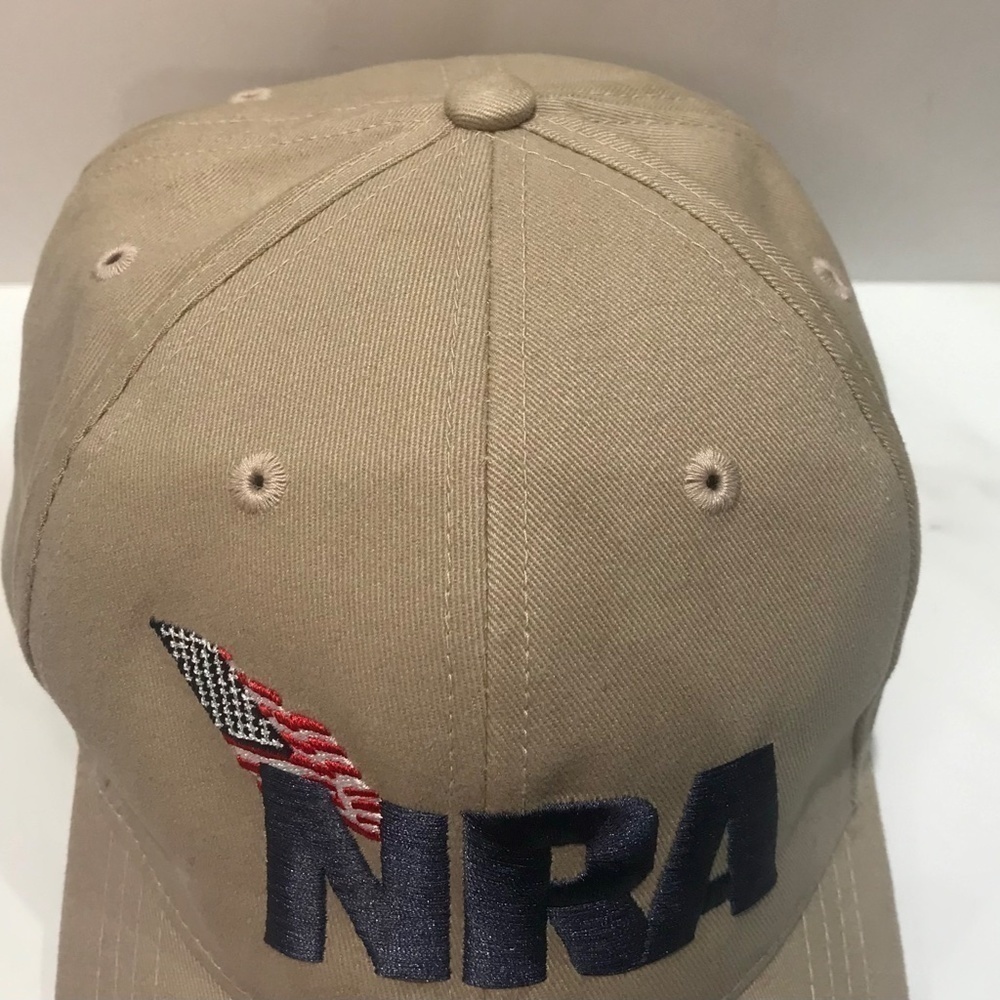 NRA National Rifle Association Embroidered Tan Adjustable Support Troops Hat Cap - Picture 8 of 8